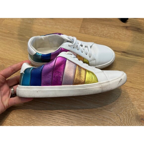Kurt Geiger London shoes sz 5 Mini Lane Stripe Rainbow Signature - Picture 5 of 10